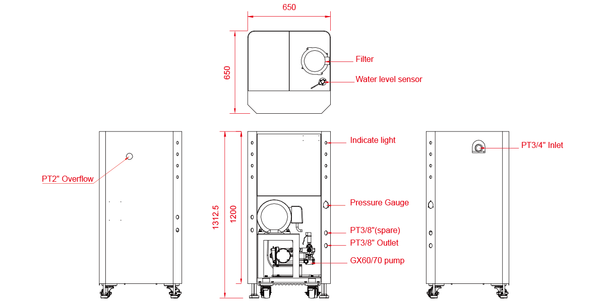 Jumbo cool SS Dimentions