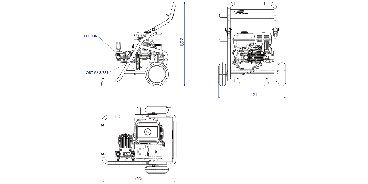 TAR-Engine 9HP/13HP Dimension